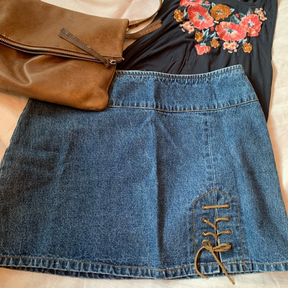 Vintage jean mini skirt
